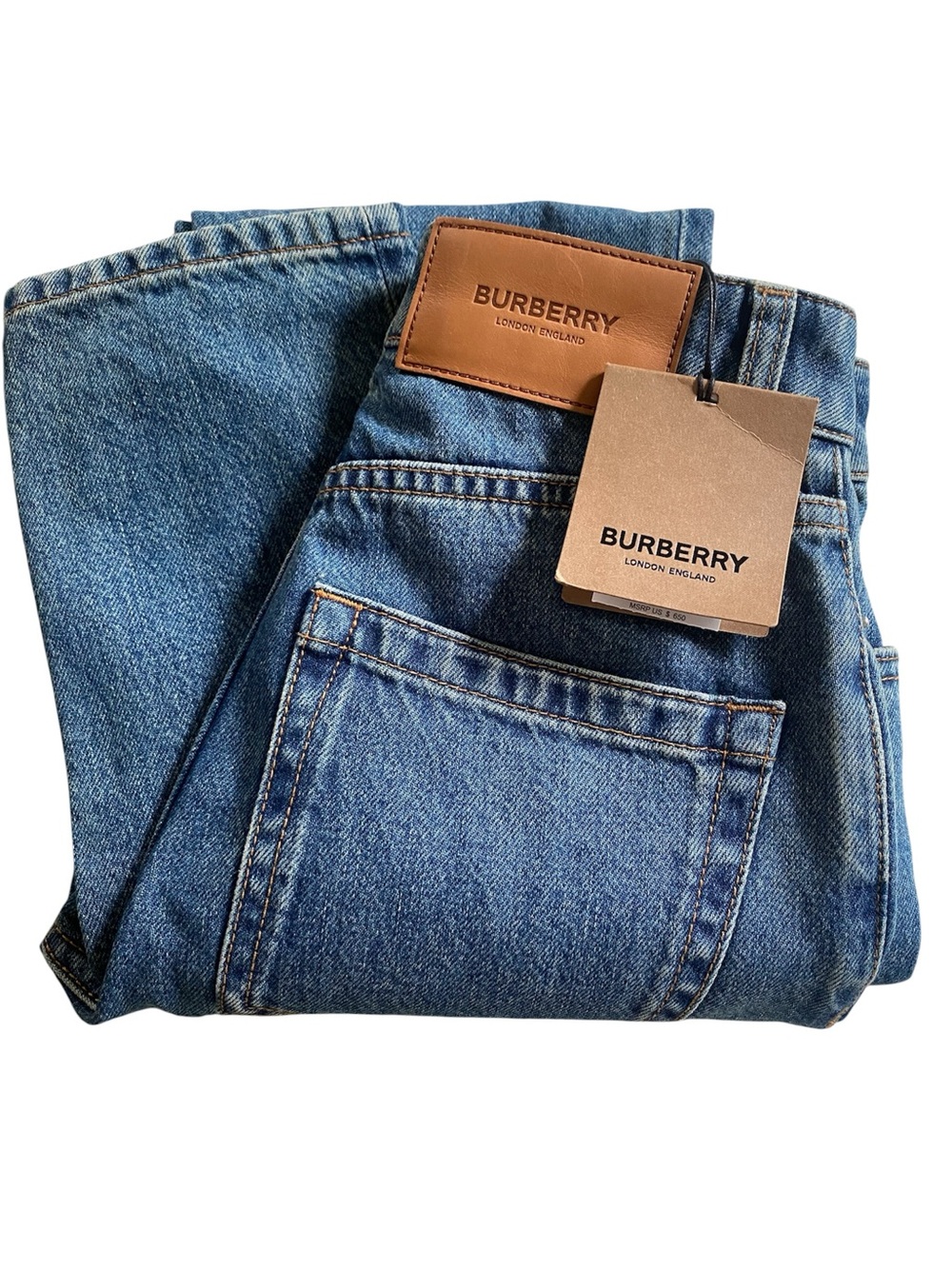 NWT Burberry Women’s Jeans Slim Fit High Rise Classic Blue SZ 23